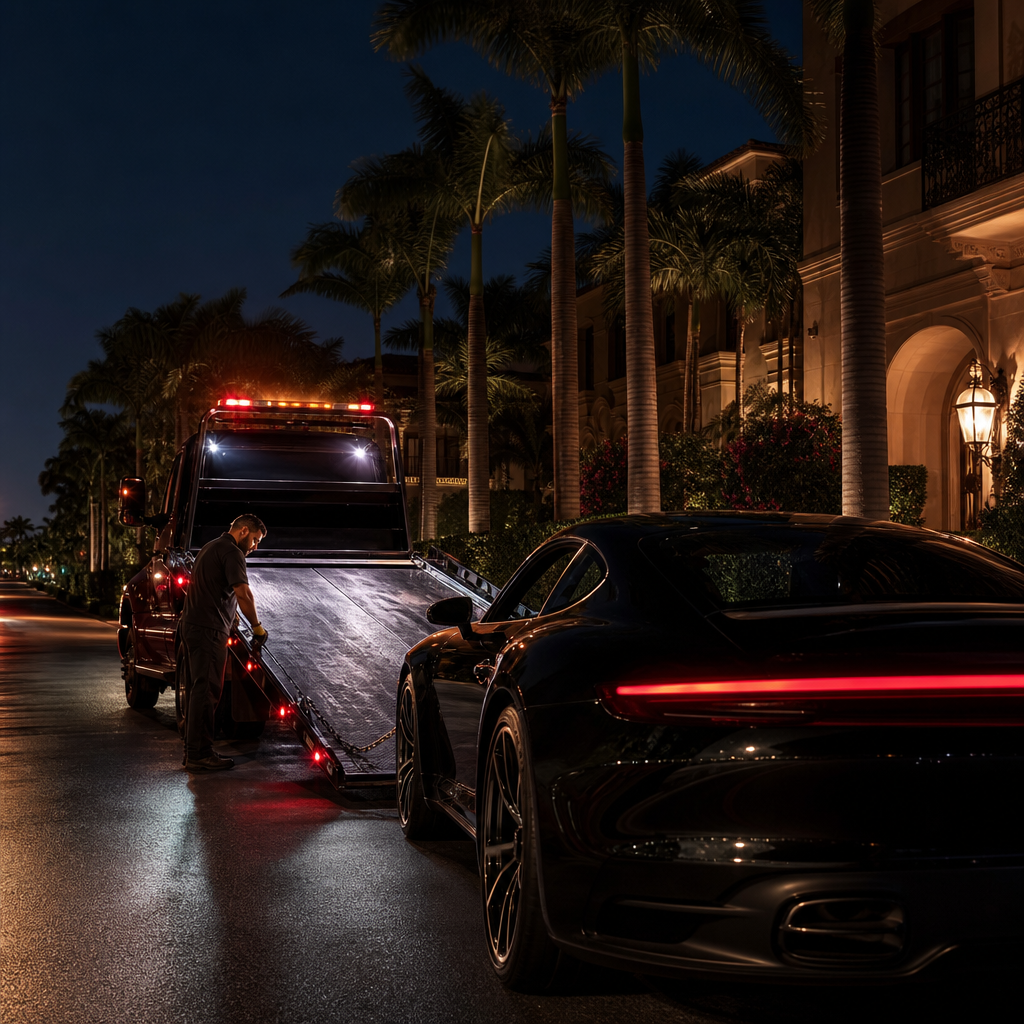 Flatbed Tow Truck West Palm Beach — emergency towing image in West Palm Beach